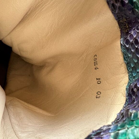 Vintage Snakeskin Adige Paris Heeled Ankle Boots Size 4 - Picture 2 of 7